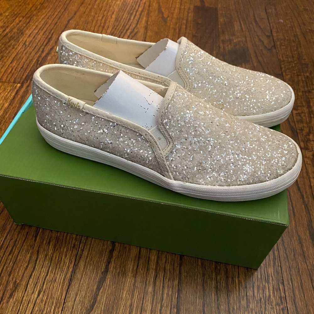 Keds x Kate Spade Sparkle Slip ons, 7.5